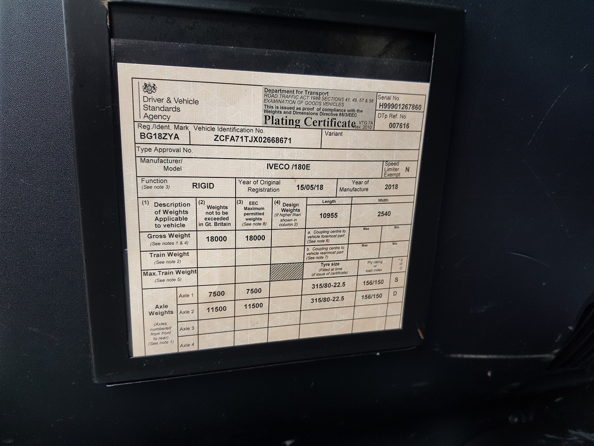 Iveco Eurocargo 180E25, 2018, 28ft Curtainsider, 250000 Kms - Image 19