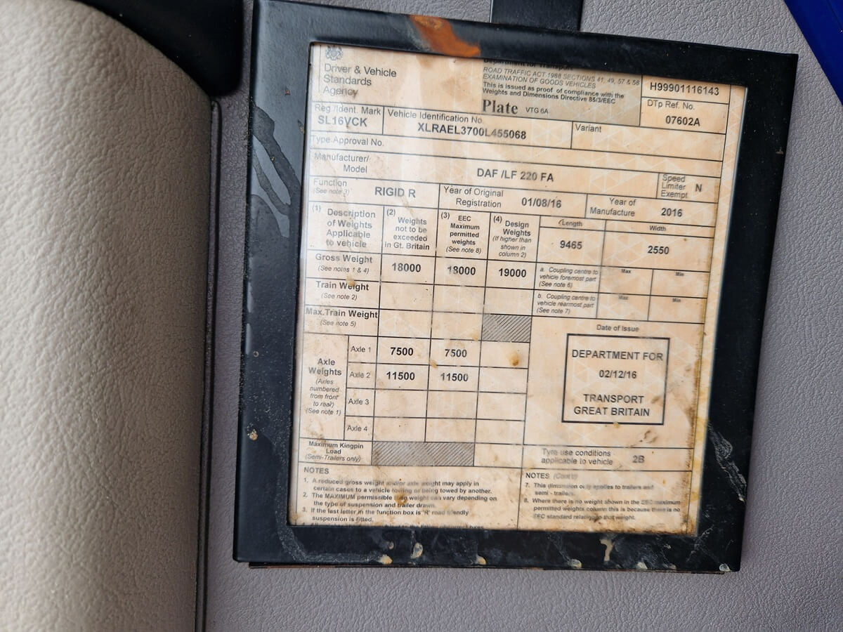 DAF LF 220, 2016, 24ft Curtainsider, 18 Ton, 270000 Kms, Ideal Scaffold Truck - Image 14