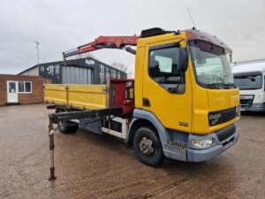 Daf LF 45-150, 2006, 14ft Dropside Flat Body Truck, Fassi F50 Crane 407000 Kms