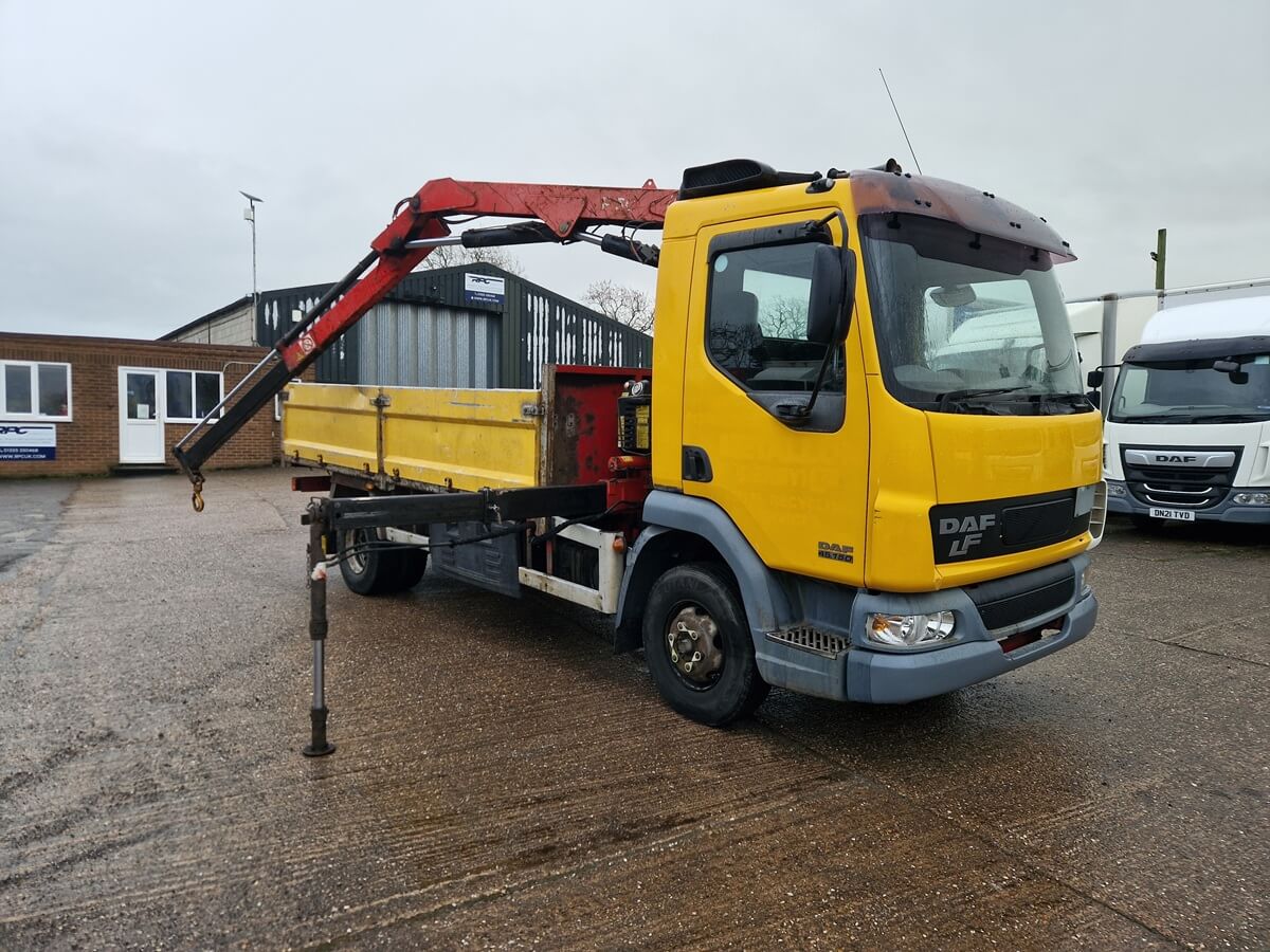 Daf LF 45-150, 2006, 14ft Dropside Flat Body Truck, Fassi F50 Crane 407000 Kms - Image 15