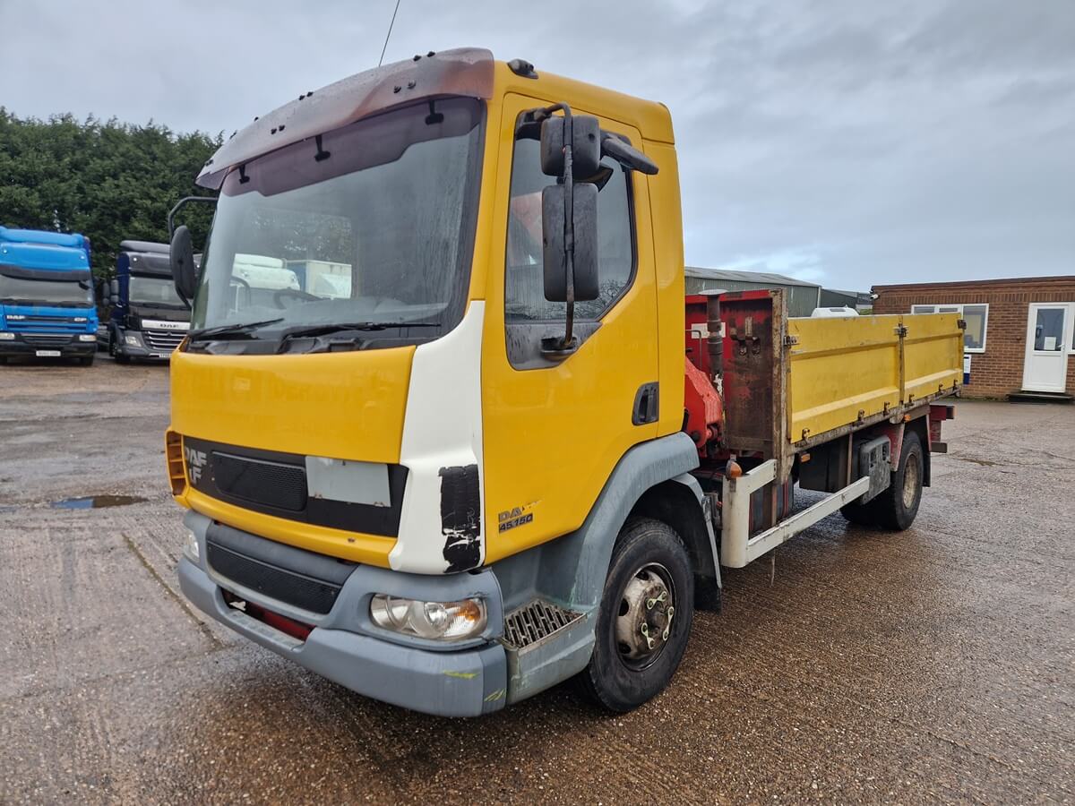 Daf LF 45-150, 2006, 14ft Dropside Flat Body Truck, Fassi F50 Crane 407000 Kms - Image 4