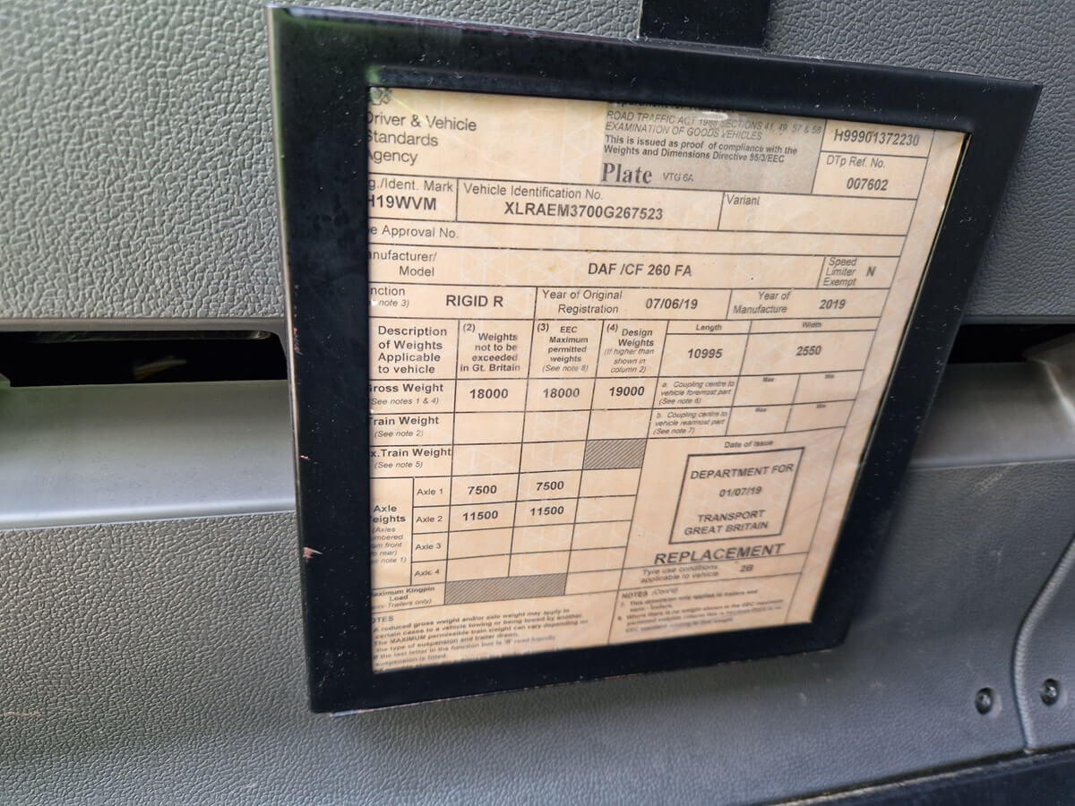 Daf CF 260, 2019, 28ft Box Body Truck, Hi Roof Sleeper, 579000 Kms - Image 18